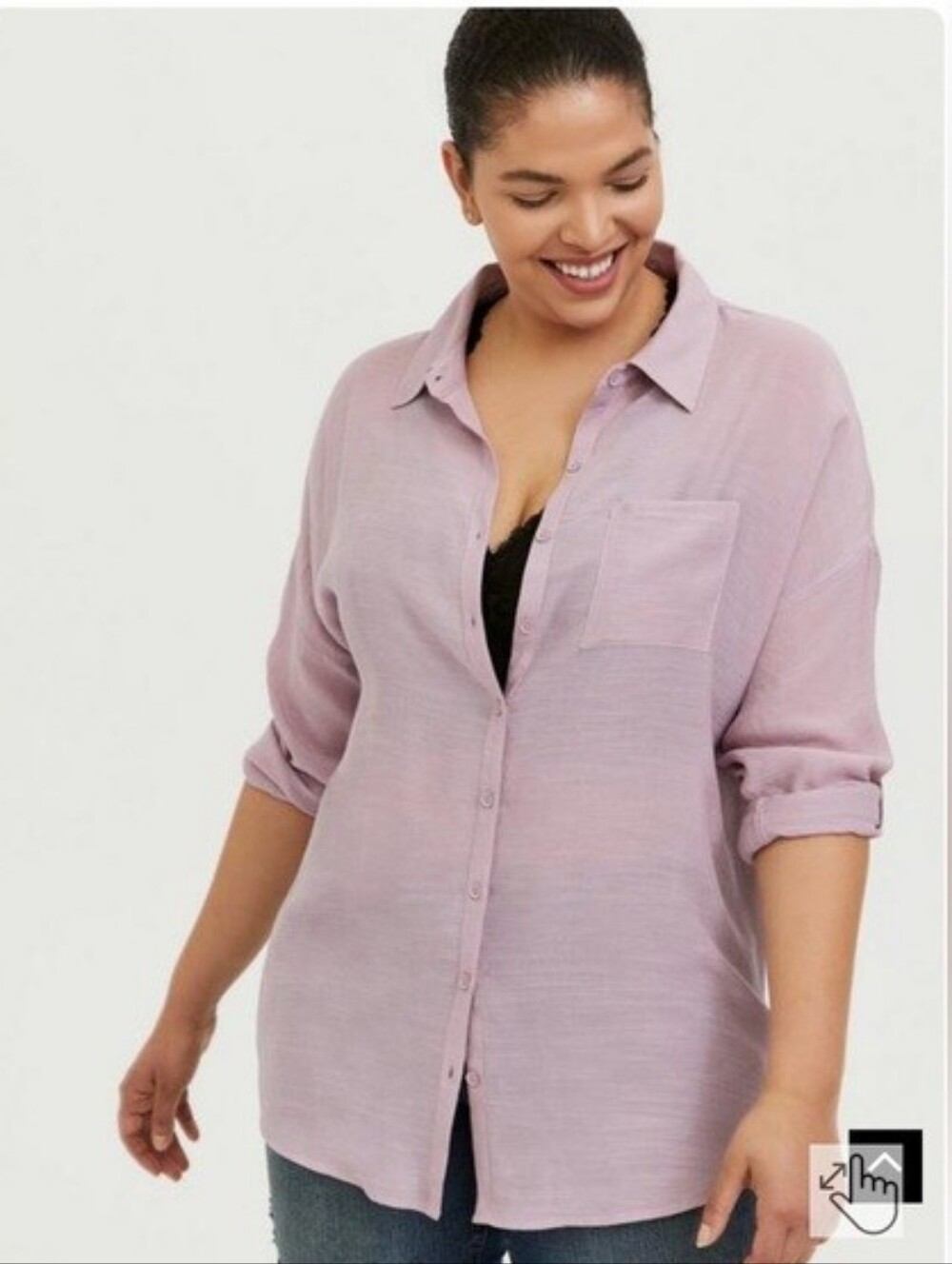 torrid Light Mauve Button-Front Top